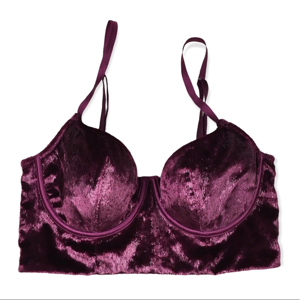 Victoria's Secret Velvet Long Line Balconet Bra Siz 34C